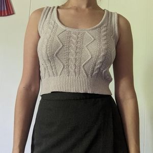 Preppy cotton sweater crop top